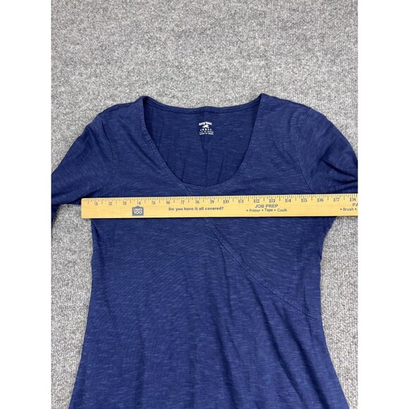 Horny Toad Dress Womens Small Blue Knit Long Sleeve V Neck Asymmetrical Hem - Picture 4 of 8